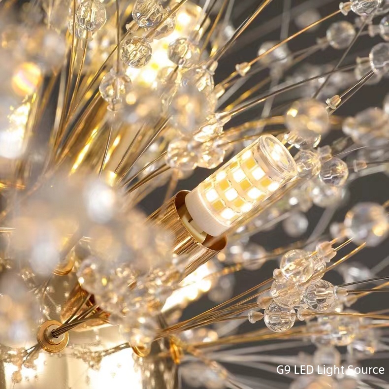 Modern Dandelion Pendant Light for Home Bedroom Restaurant Bar Hanging Vintage Decorative Led Crystal Chandelier