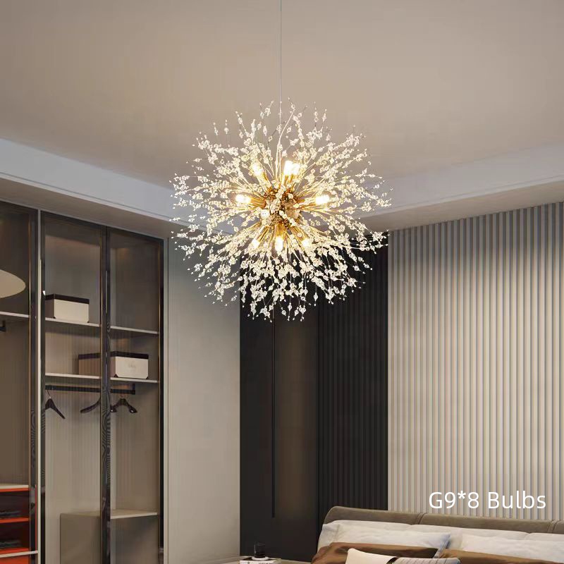 Modern Dandelion Pendant Light for Home Bedroom Restaurant Bar Hanging Vintage Decorative Led Crystal Chandelier