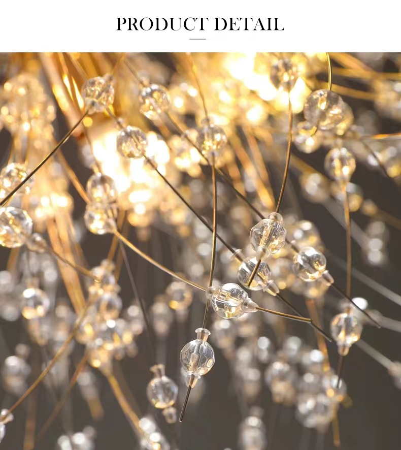 Modern Dandelion Pendant Light for Home Bedroom Restaurant Bar Hanging Vintage Decorative Led Crystal Chandelier
