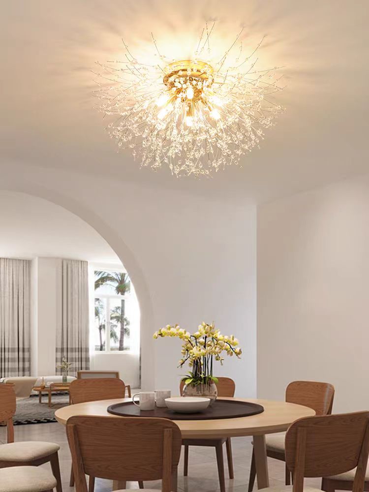 Modern Dandelion Pendant Light for Home Bedroom Restaurant Bar Hanging Vintage Decorative Led Crystal Chandelier