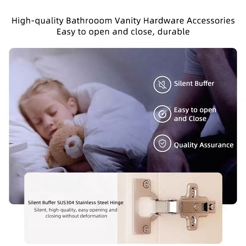 High Quality Modern Wall Hung Mounted Wooden Bathroom Cabinet Vanity Set With Smart LED Mirror and Basin