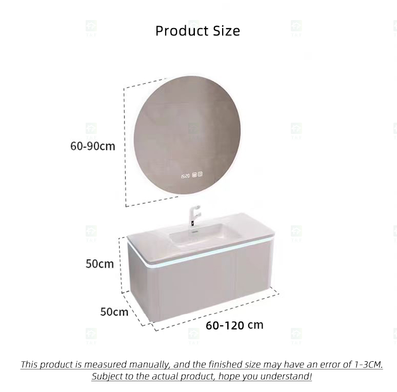 High Quality Modern Wall Hung Mounted Wooden Bathroom Cabinet Vanity Set With Smart LED Mirror and Basin