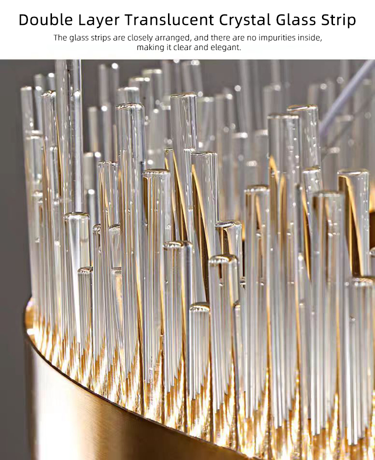 Luxury Post-modern Vintage Round Indoor Gold Crystal Glass Chandeliers Hanging Pendant Ceiling Lamp Lights Fixture