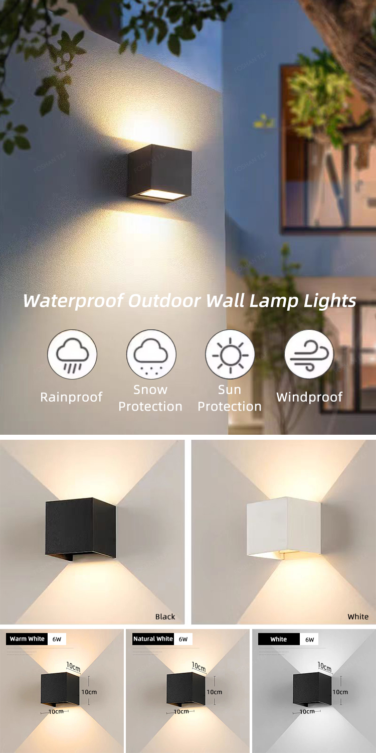 High Quality Outdoor Waterproof IP65 6W 12W up and Down Lighting Garden LED Wall Lamp Light for Home