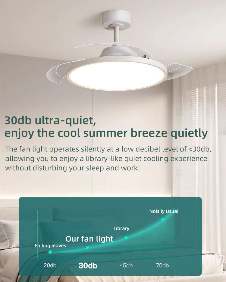 Modern 42 Inch Led Ceiling Fans Lamp Light Fixtures for Home Remote Control Rechargeable Ceiling Fan With Light