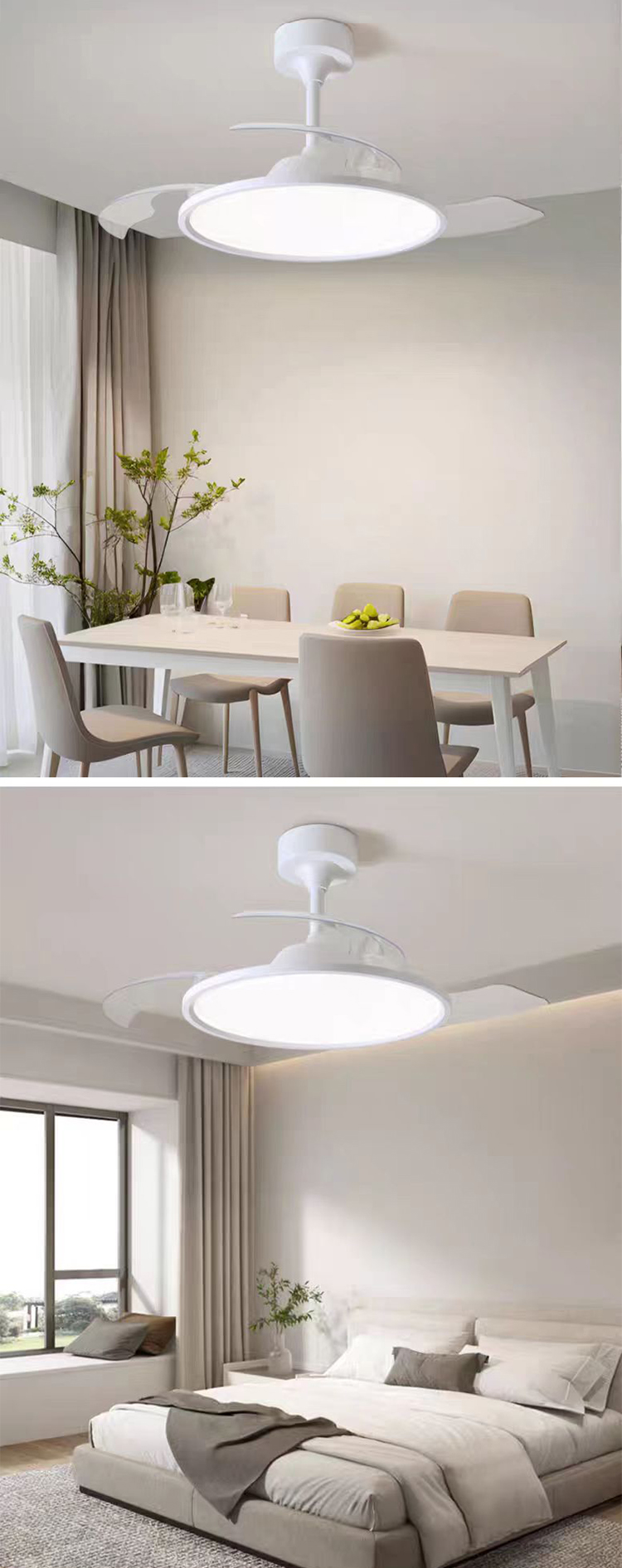 Modern 42 Inch Led Ceiling Fans Lamp Light Fixtures for Home Remote Control Rechargeable Ceiling Fan With Light