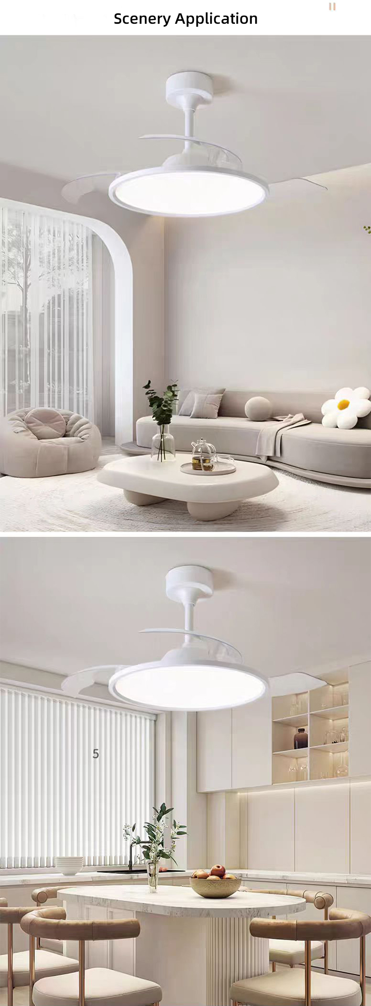 Modern 42 Inch Led Ceiling Fans Lamp Light Fixtures for Home Remote Control Rechargeable Ceiling Fan With Light