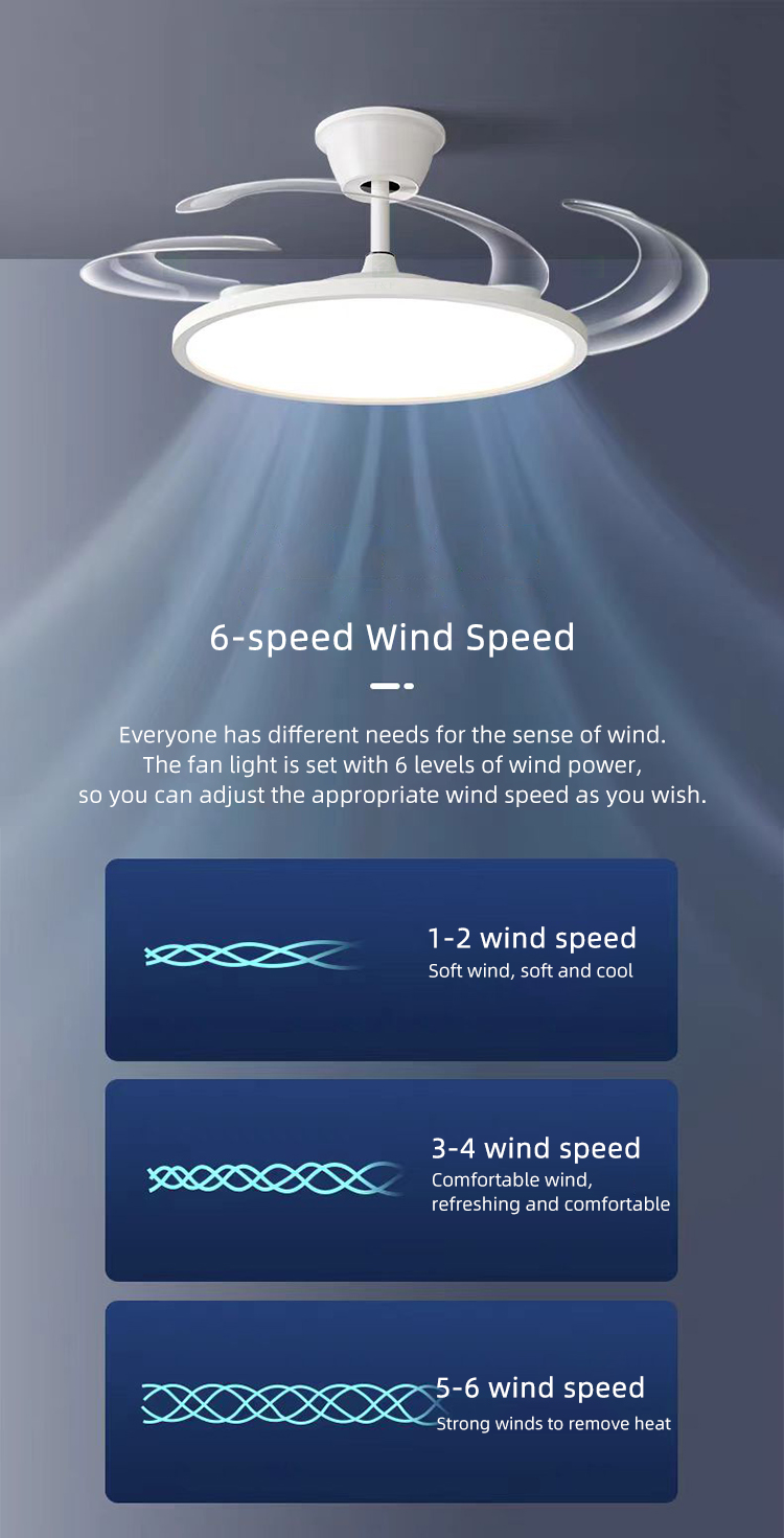 Modern 42 Inch Led Ceiling Fans Lamp Light Fixtures for Home Remote Control Rechargeable Ceiling Fan With Light