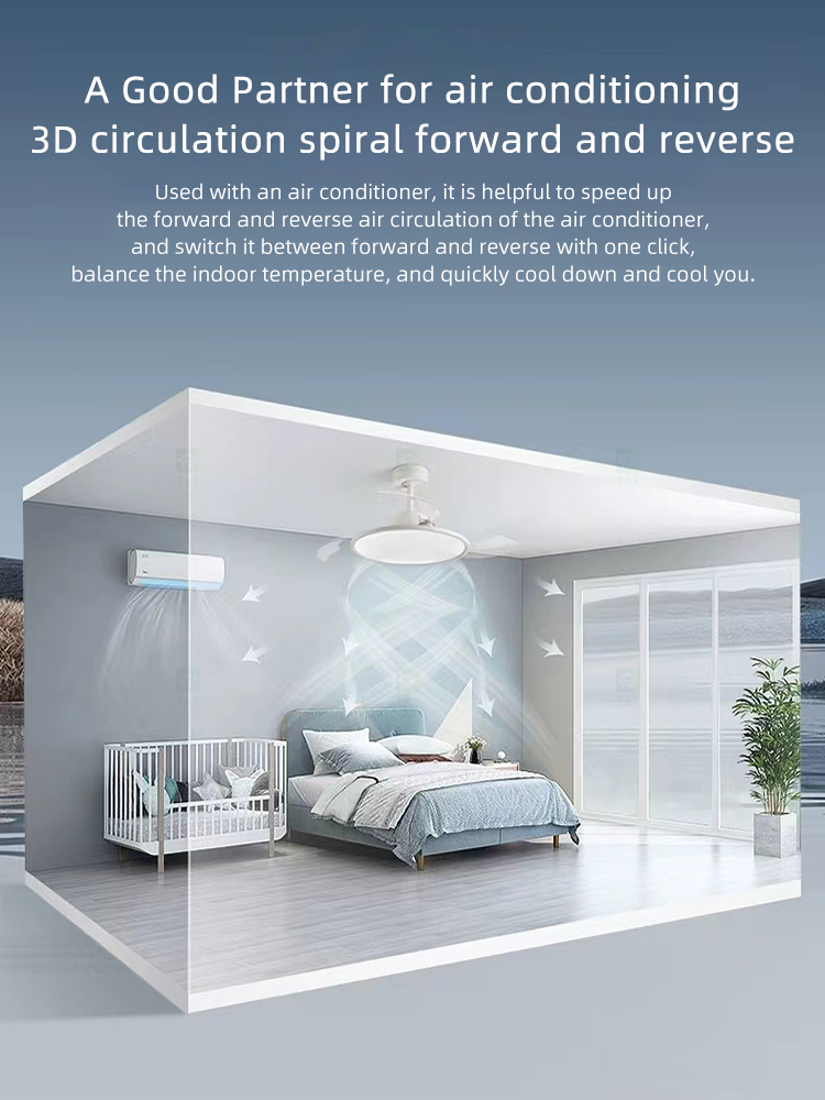 Modern 42 Inch Led Ceiling Fans Lamp Light Fixtures for Home Remote Control Rechargeable Ceiling Fan With Light