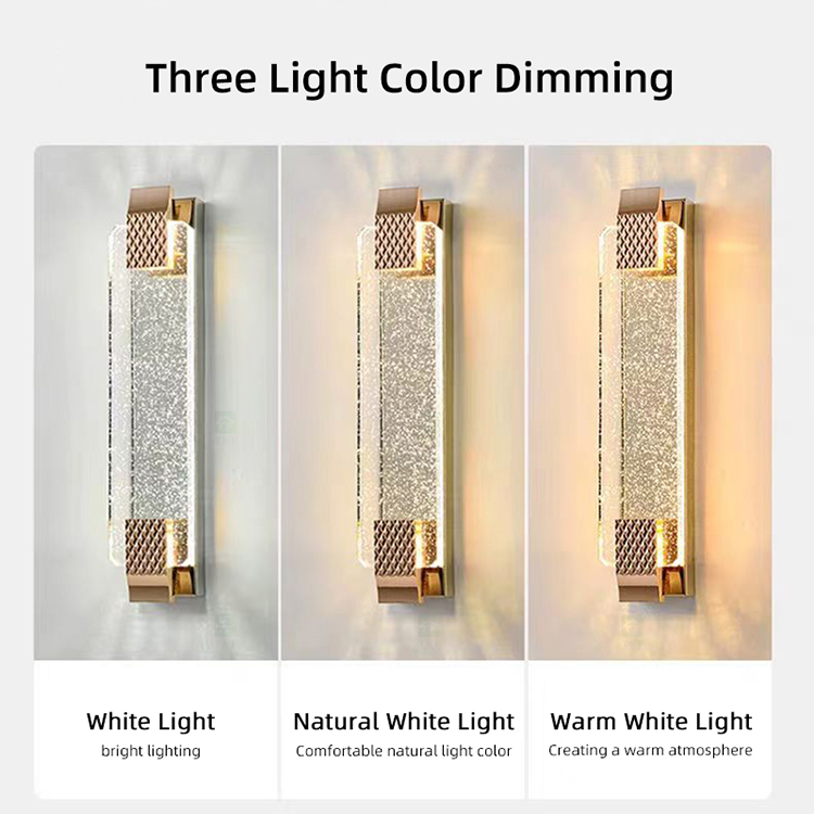Nordic Modern Indoor Gold Black Luxury K9 Crystal Glass Hotel Bedroom Bedside LED Wall Lamp Light