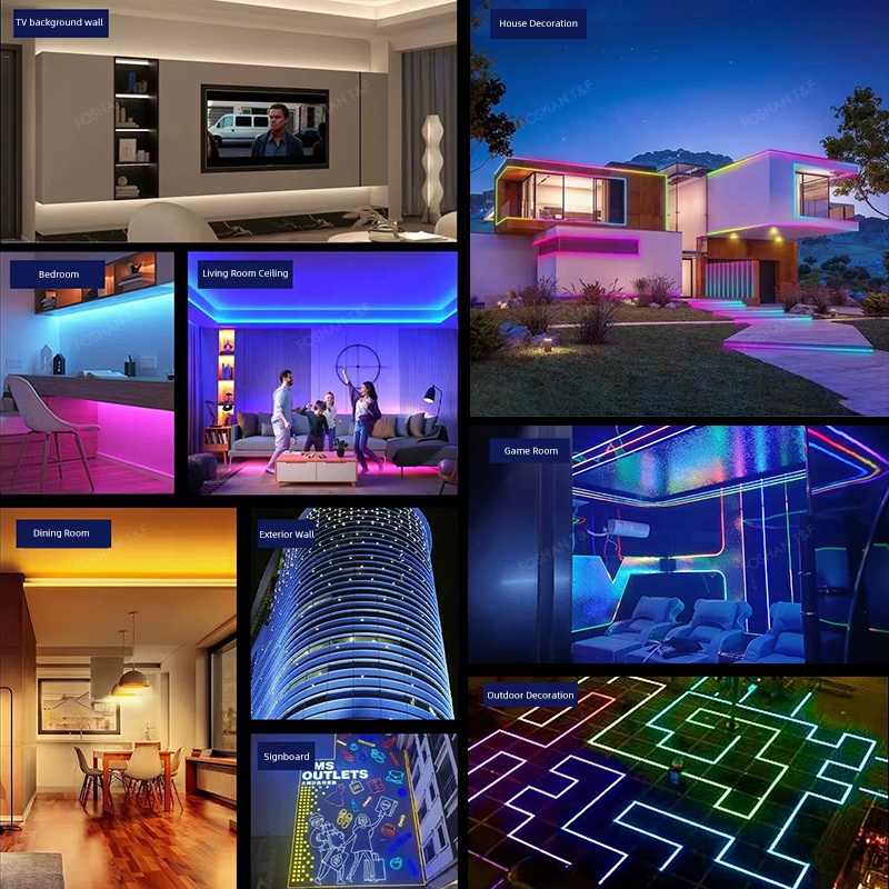 Custom 12V 24V Flexible Waterproof Indoor Silicone Flex 2835 LED Neon Rope Strip Light for Outdoor Home Decoration