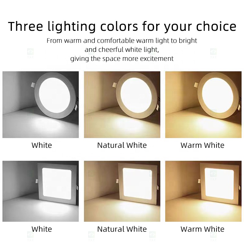 High Quality Ultra Thin Square 3W 6W 9W 12W 18W 24W Aluminum Recessed LED Panel Light for Home Office Ceiling