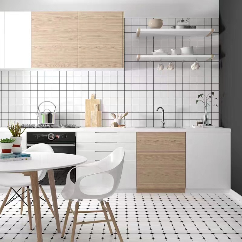 Factory Direct Black and White 300x300 Art Design Anti-slip Matte Kitchen Hotel Bathroom Toilet Balcony Wall Floor Tiles
