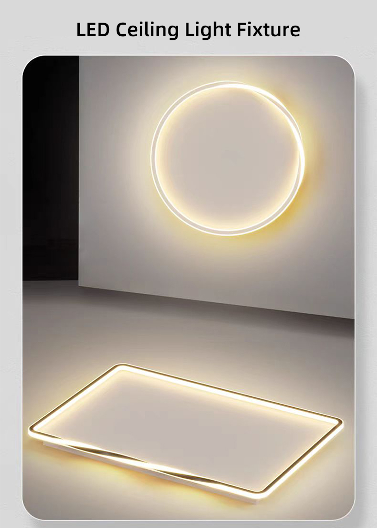 Modern Lustre Led Dimmable Round Square Shape Surface Mounted Bedroom Living Room Fixture Ceiling Light for Home Decor