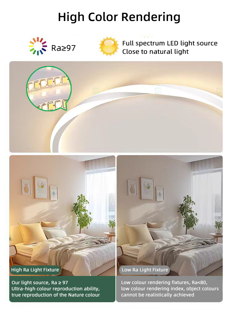 Modern Lustre Led Dimmable Round Square Shape Surface Mounted Bedroom Living Room Fixture Ceiling Light for Home Decor