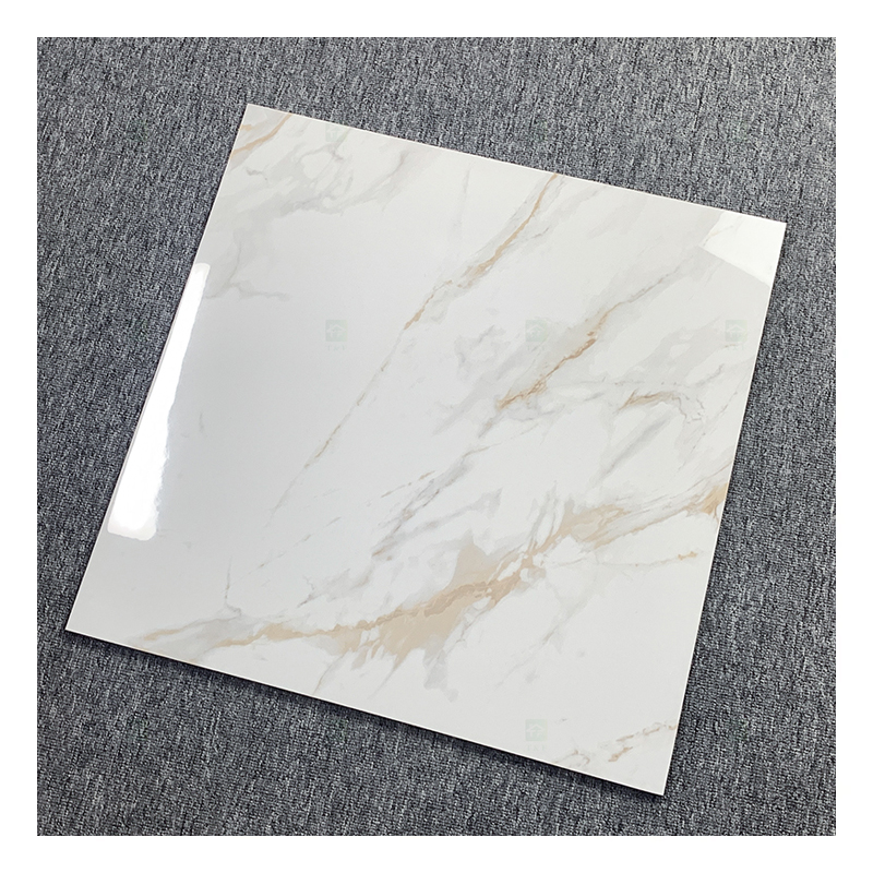 600x600 Glossy Glazed White Marble Tile With Gold Veins 60x60 Carrelage Vitrified Porcelain Floor Tiles