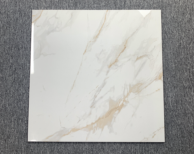600x600 Glossy Glazed White Marble Tile With Gold Veins 60x60 Carrelage Vitrified Porcelain Floor Tiles