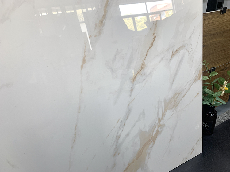 600x600 Glossy Glazed White Marble Tile With Gold Veins 60x60 Carrelage Vitrified Porcelain Floor Tiles
