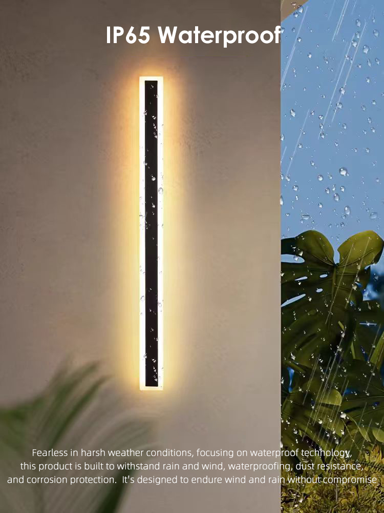 Modern IP65 Waterproof Outdoor Exterior LED Linear Strip Wall Mounted Light for Wall Home Courtyard Outdoor Wall Light