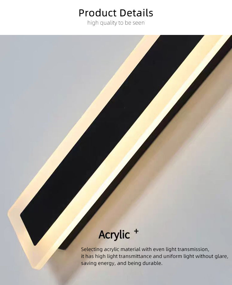 Modern IP65 Waterproof Outdoor Exterior LED Linear Strip Wall Mounted Light for Wall Home Courtyard Outdoor Wall Light