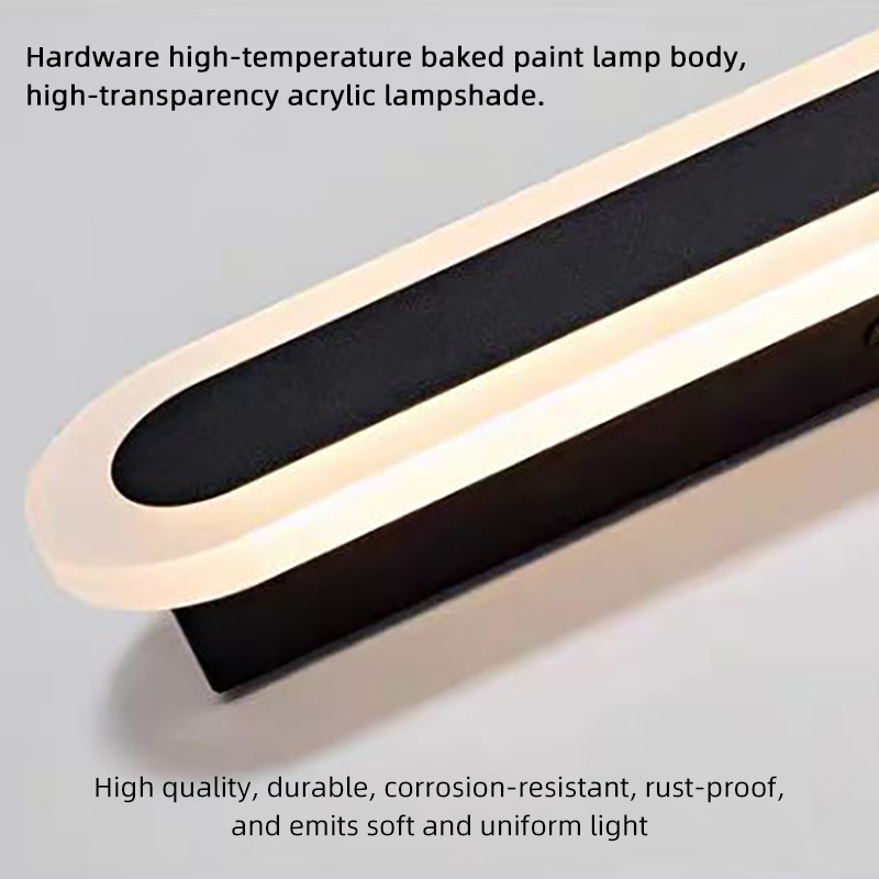 110v 220v Waterproof Black Exterior Long Linear Strip Porch Garden Wall Light Modern LED Outdoor Wall Lamps