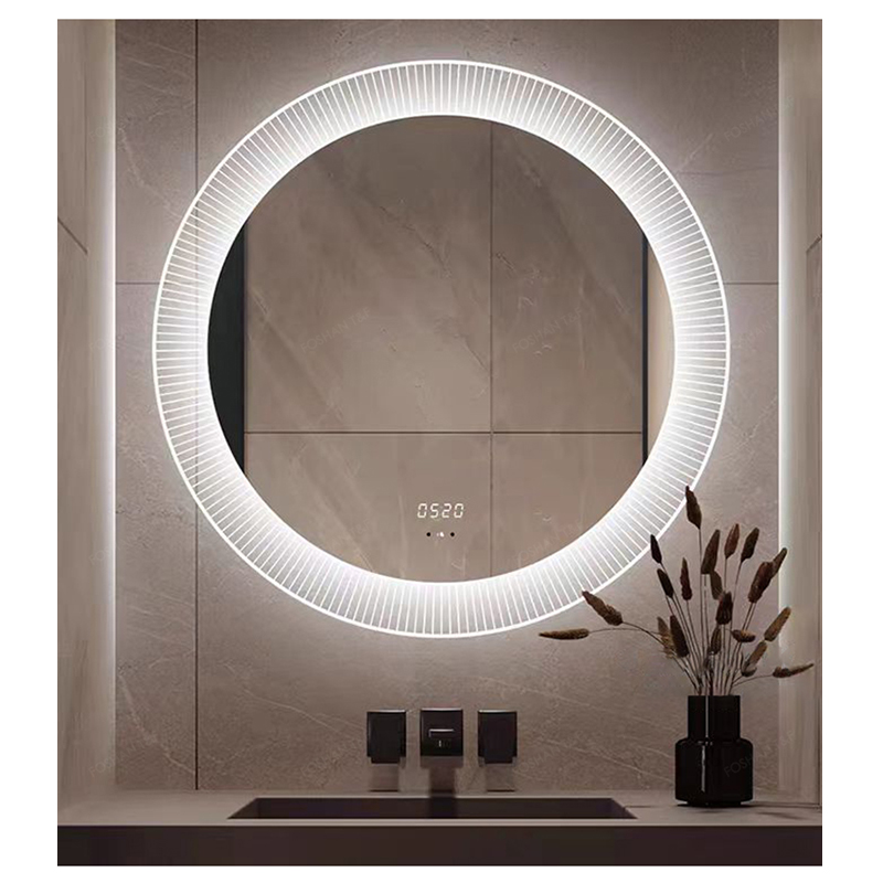 New Round Smart Touch Switch Screen Illuminated Led Wall Mounted Anti-Fog Bathroom Mirror with Light