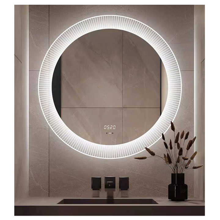 New Round Smart Touch Switch Screen Illuminated Led Wall Mounted Anti-Fog Bathroom Mirror with Light