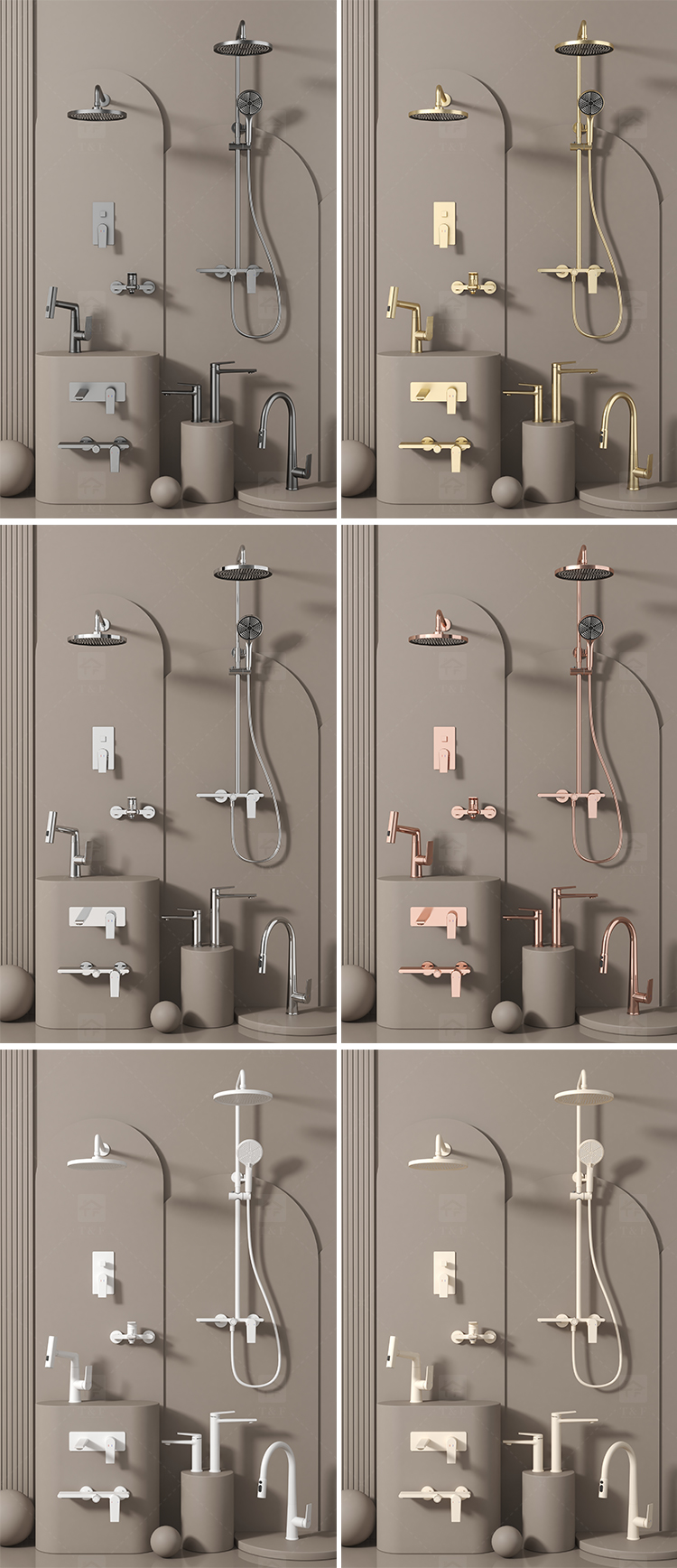 Modern Single Handle Brass Copper Hot Cold Water Mixer Black White Gold Bathroom Sink Faucets Mixers Taps