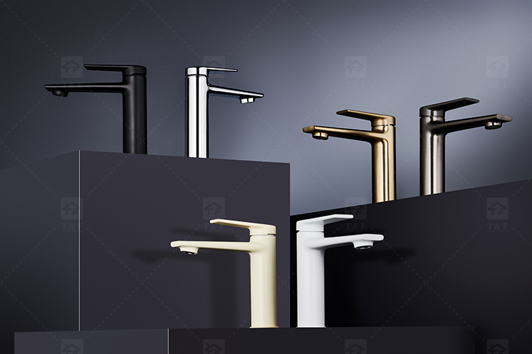 Modern Single Handle Brass Copper Hot Cold Water Mixer Black White Gold Bathroom Sink Faucets Mixers Taps