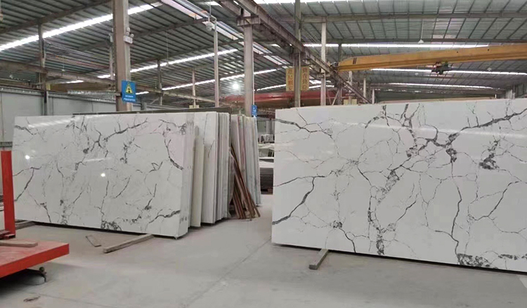 1600*3200*20mm Quartz Slabs Calacatta White Bathroom Vanity Sink Table Counter Top Kitchen Countertop Quartz Stone Slab