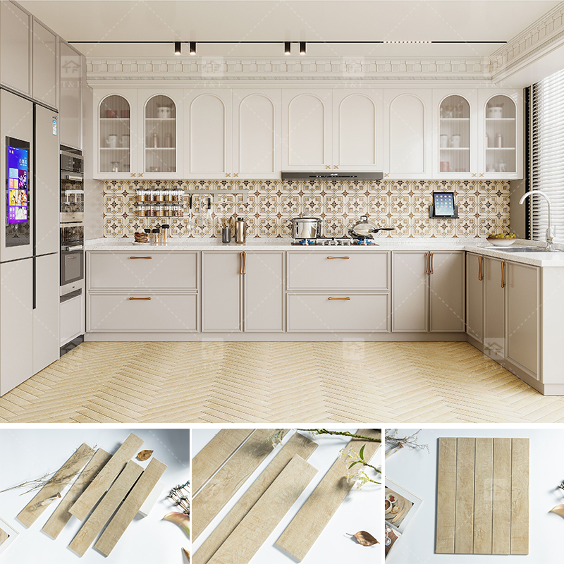 New Arrival 75x479mm Simple Modern Small Size Living Room Bedroom Antique Wood Finish Tiles