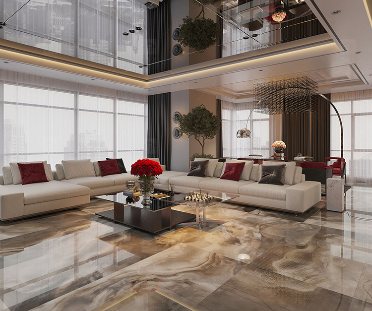 Hot Sale 750x1500 Luxury Onyx Carrelage Sol Marbre Tiles for Interior Wall Glazed Porcelain Floor Marble Tile