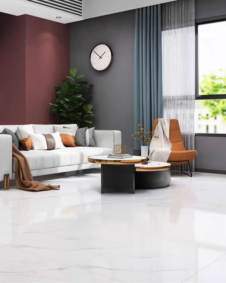 Hot Sale 60x60 Carrelage Carreaux De Sol White Marble Porcelain Polished Glazed Wall Floor Tile