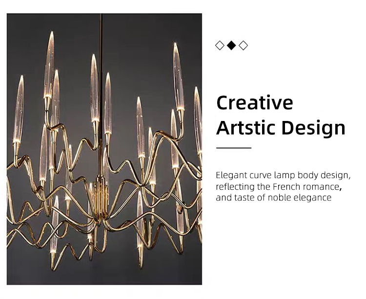 Modern Interior Led Crystal Glass Chandelier Design for Villa and Hotel Pendant Hanging Light Fixture