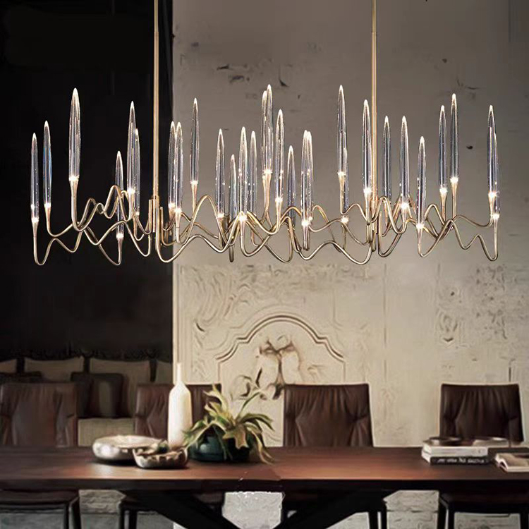 Modern Interior Led Crystal Glass Chandelier Design for Villa and Hotel Pendant Hanging Light Fixture