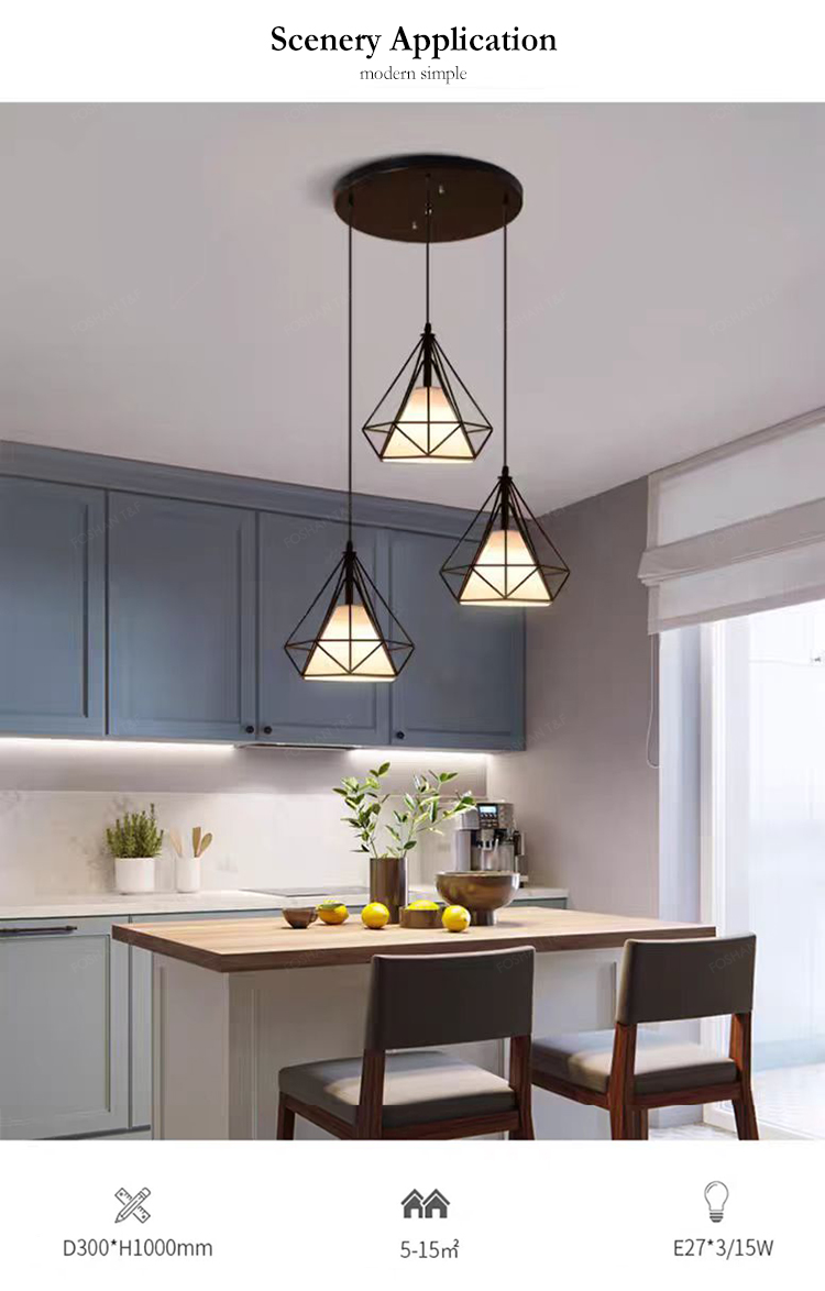 Modern LED Pendant Lamp Light for Dinning Room Iron Villa Hotel Kitchen Hanging Light Fixture Chandeliers Ceiling