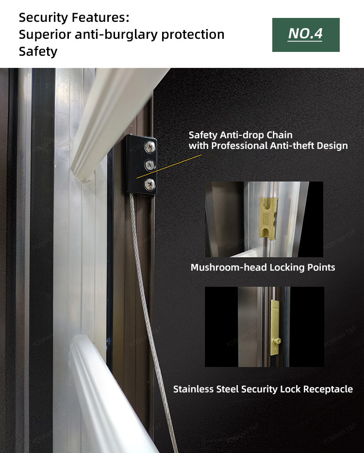 Custom Casement Window Thermal Break Aluminum Insulated Double Glazed Windows for Home