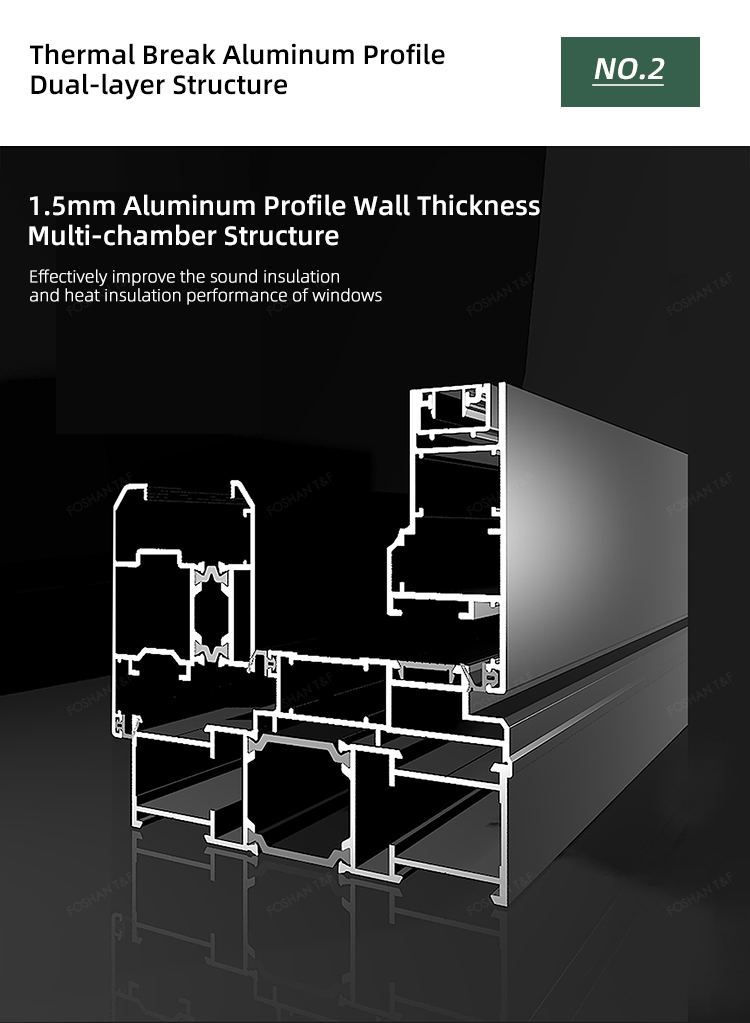 Custom Casement Window Thermal Break Aluminum Insulated Double Glazed Windows for Home