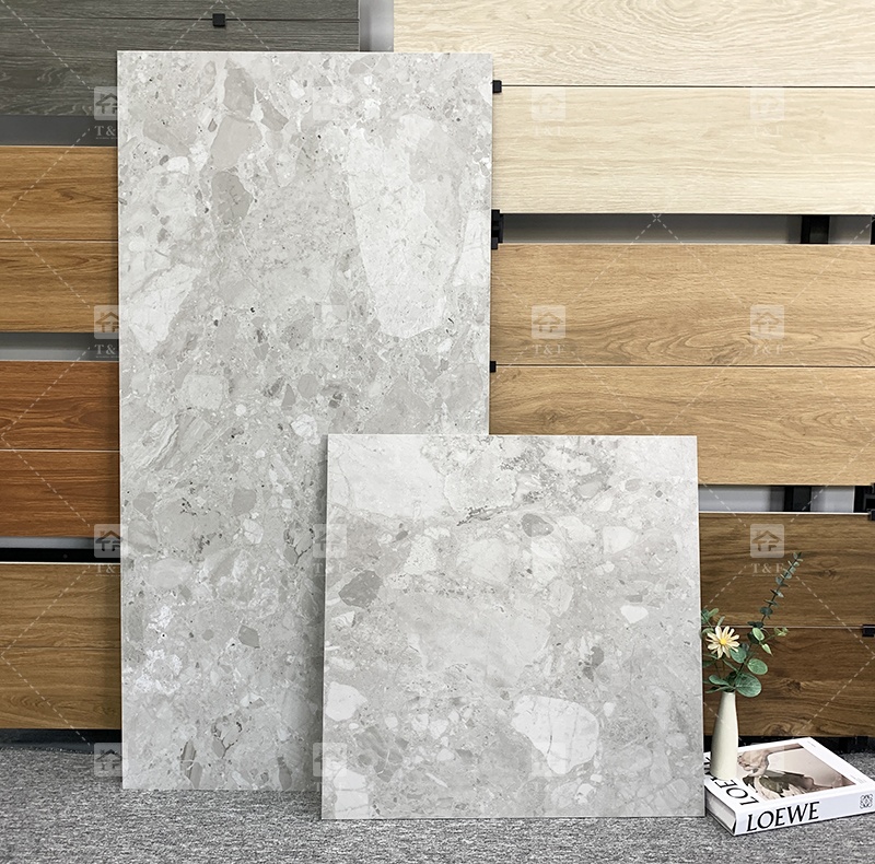Modern Anti Slip 60x60 Cm Living Room Non-Slip Floor Tile Mall Grey Matte Floor Tile