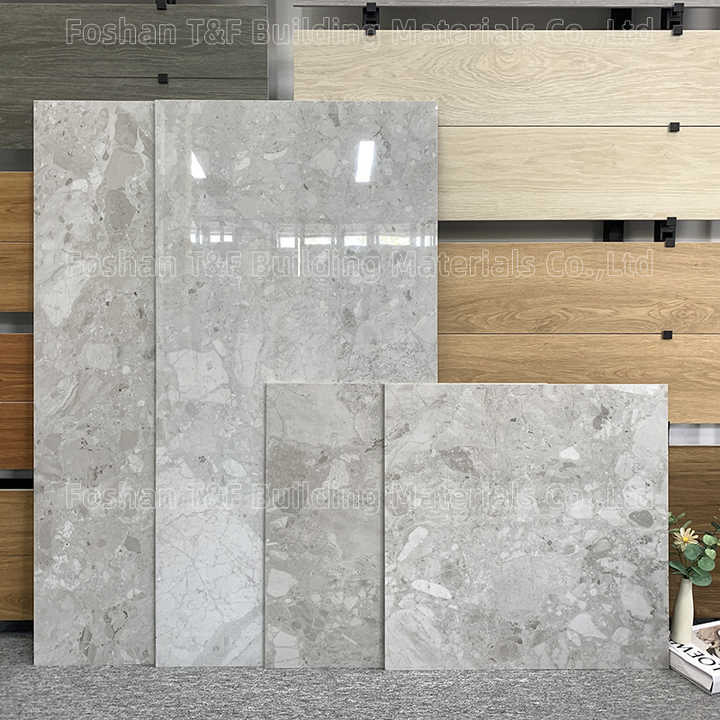 Modern Anti Slip 60x60 Cm Living Room Non-Slip Floor Tile Mall Grey Matte Floor Tile