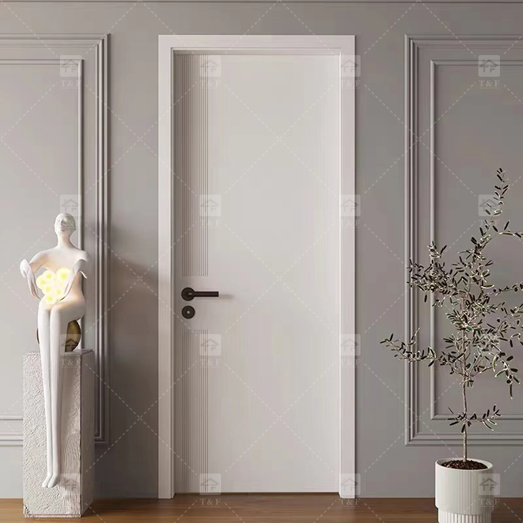 Modern Interior Wooden Door With White Paint 2024 New Design Door