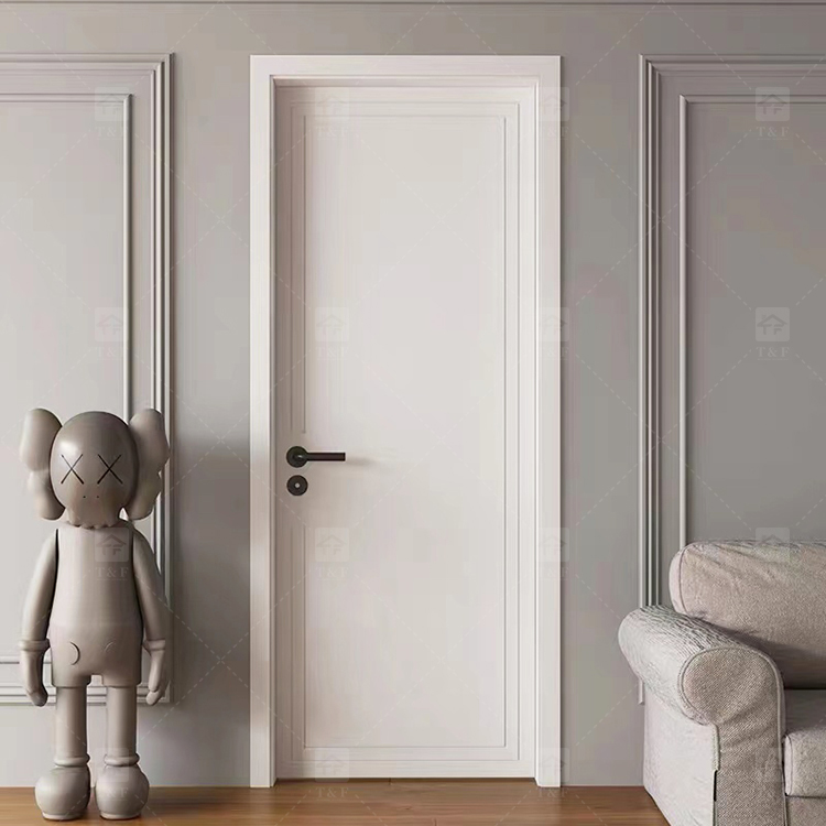 Modern Interior Wooden Door With White Paint 2024 New Design Door