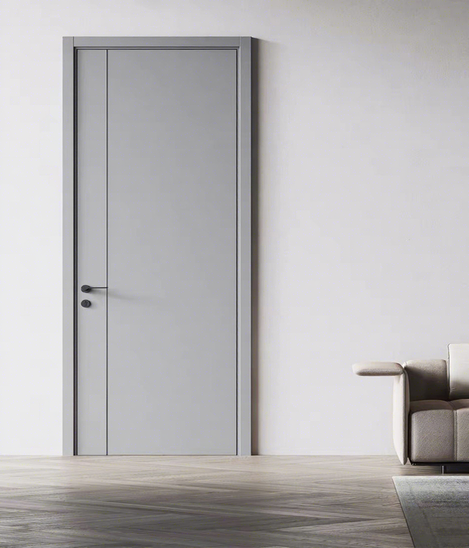 Foshan Wood Doors Luxury Modern Design Solid Wood Door Interior House and Apartment Interior Bedroom Door