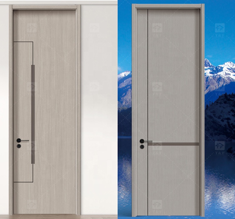 Foshan Wood Doors Luxury Modern Design Solid Wood Door Interior House and Apartment Interior Bedroom Door