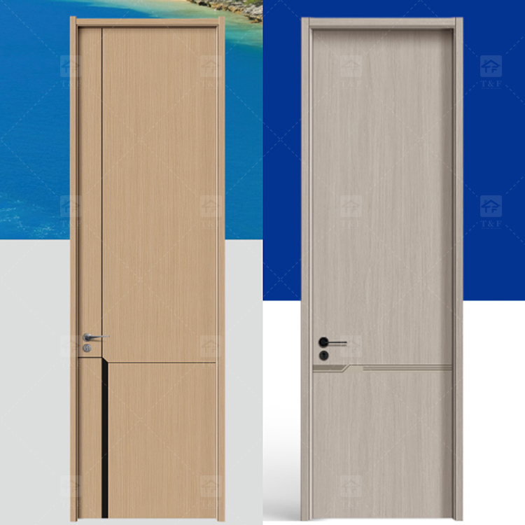 Foshan Wood Doors Luxury Modern Design Solid Wood Door Interior House and Apartment Interior Bedroom Door