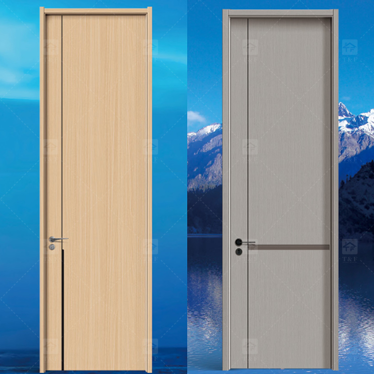 Foshan Wood Doors Luxury Modern Design Solid Wood Door Interior House and Apartment Interior Bedroom Door