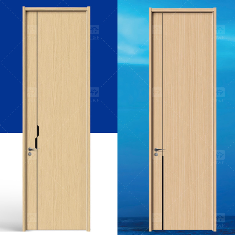 Foshan Wood Doors Luxury Modern Design Solid Wood Door Interior House and Apartment Interior Bedroom Door