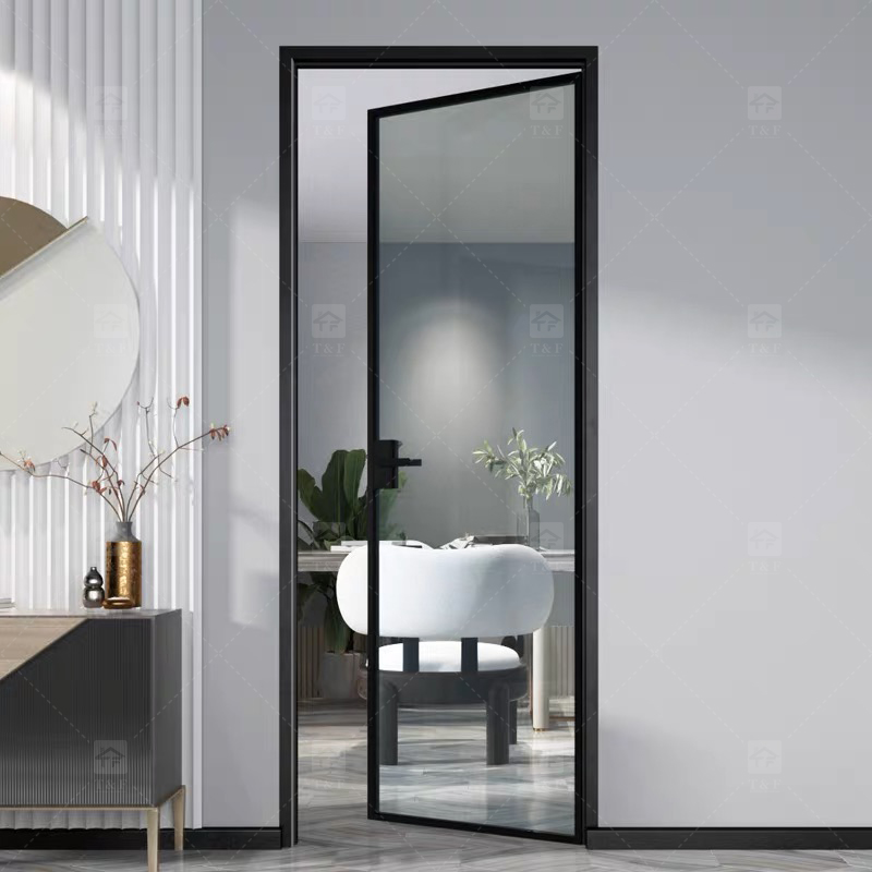 Hot Selling Luxury Simple Kitchen Toilet Polished Aluminum Bathroom Doors With Glass