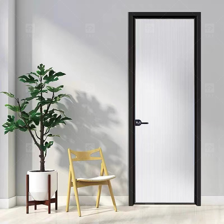 Hot Selling Luxury Simple Kitchen Toilet Polished Aluminum Bathroom Doors With Glass