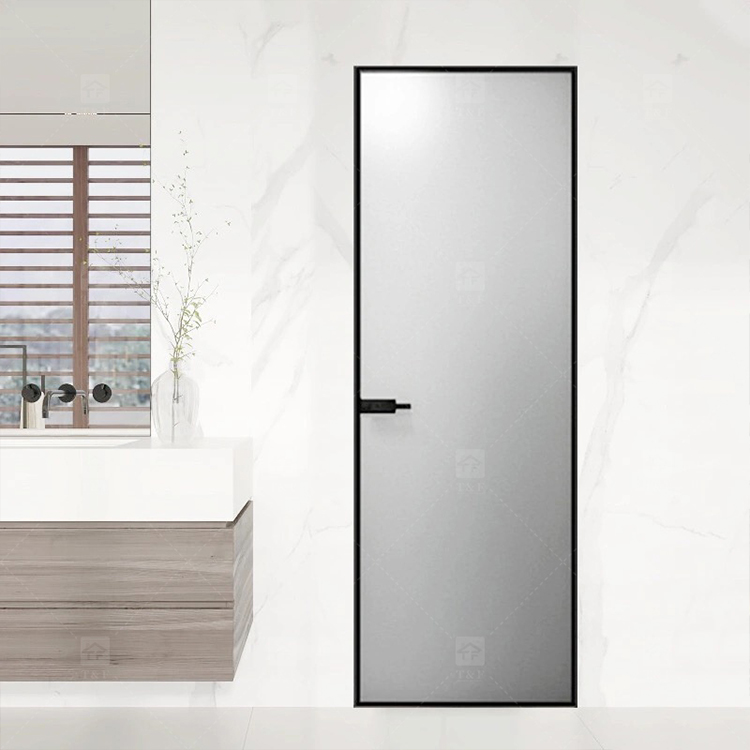 Hot Selling Luxury Simple Kitchen Toilet Polished Aluminum Bathroom Doors With Glass